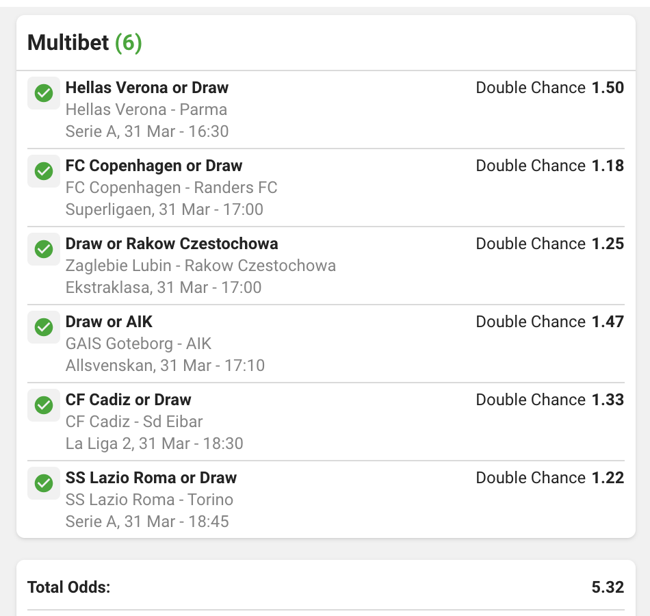 Winning Bet Slip 1